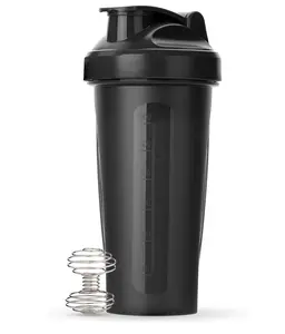 28oz Protein Shaker Bottle with Wire Whisk Ball | Leak-Proof Blender Cup for Protein Mixes, Pre Workout, and Shakes – Durable, Portable Black Shaker Bottle for Gym & Fitness
