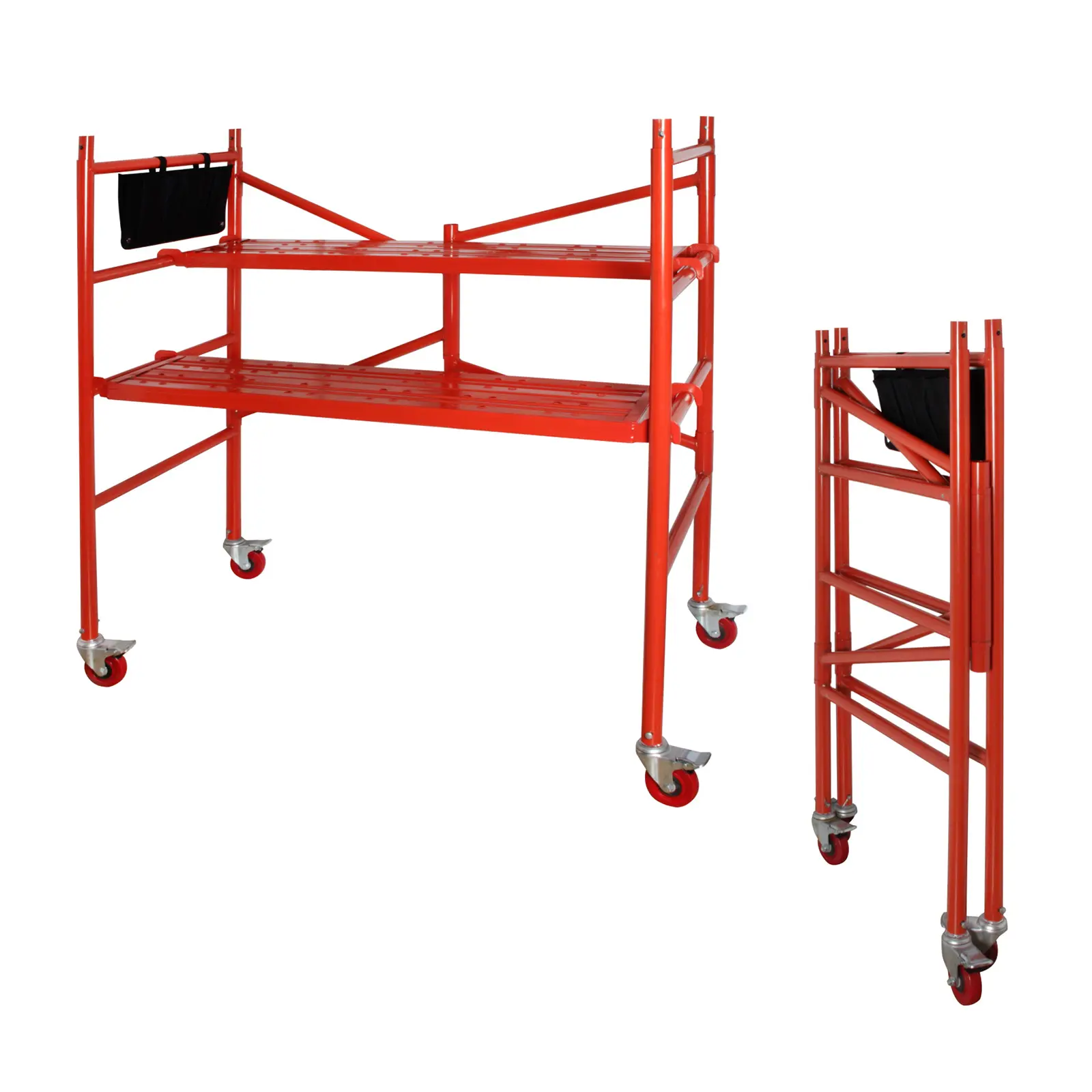 LEADALLWAY 4ft Mobile Baker Scaffolding Platform, 770 LBS Capacity with Locking Wheels, Connectable to 8ft Height (Free Tool Bag)