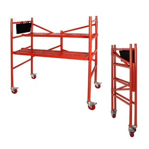 LEADALLWAY 4ft Mobile Baker Scaffolding Scaffold Platform 770 LBS Capacity with Locking Wheels Two Scaffolds Can be Assembled up to 8ft(Free Tool Bag)