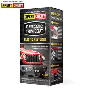 XPERTCHEMY Ceramic Trim Coat Kit Plastic Restorer for Cars Ceramic Coating Wipes to Lasting Over 230 Washes The Ceramic Coating Helps Improve Optical Clarity On Clear Car Plastic