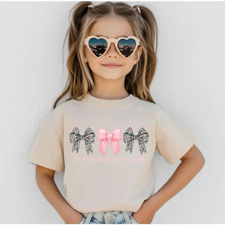 Youth Coquette God Made Country Girls, Back Print, Cute shirt for girl Trending, #southernboy clothes, boy clothes, western baby clothes, trending summer, casual, gift for son, daughter