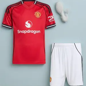 Manchester United 2025/26 Home and Away Full Set Soccer Kit, Premium Fabric Match Style Set M