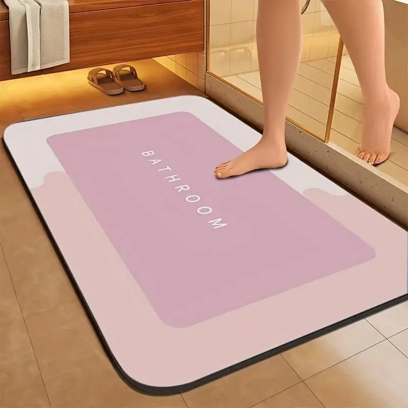 Letter Pattern Bathroom Mat, 1 Count Non-slip Comfortable Decorative Bath Mat, Rectangle Floor Mat for Home Bathroom, Bathtub Mat Non Slip