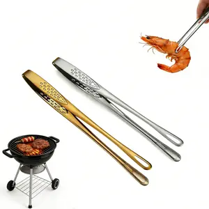 2Pcs Stainless Steel Barbecue Tongs Non Slip Food Clamps for Grilling Baking and Serving Appetizers Kitchen Utensils for Meat Bread and Salads（10.94inch）