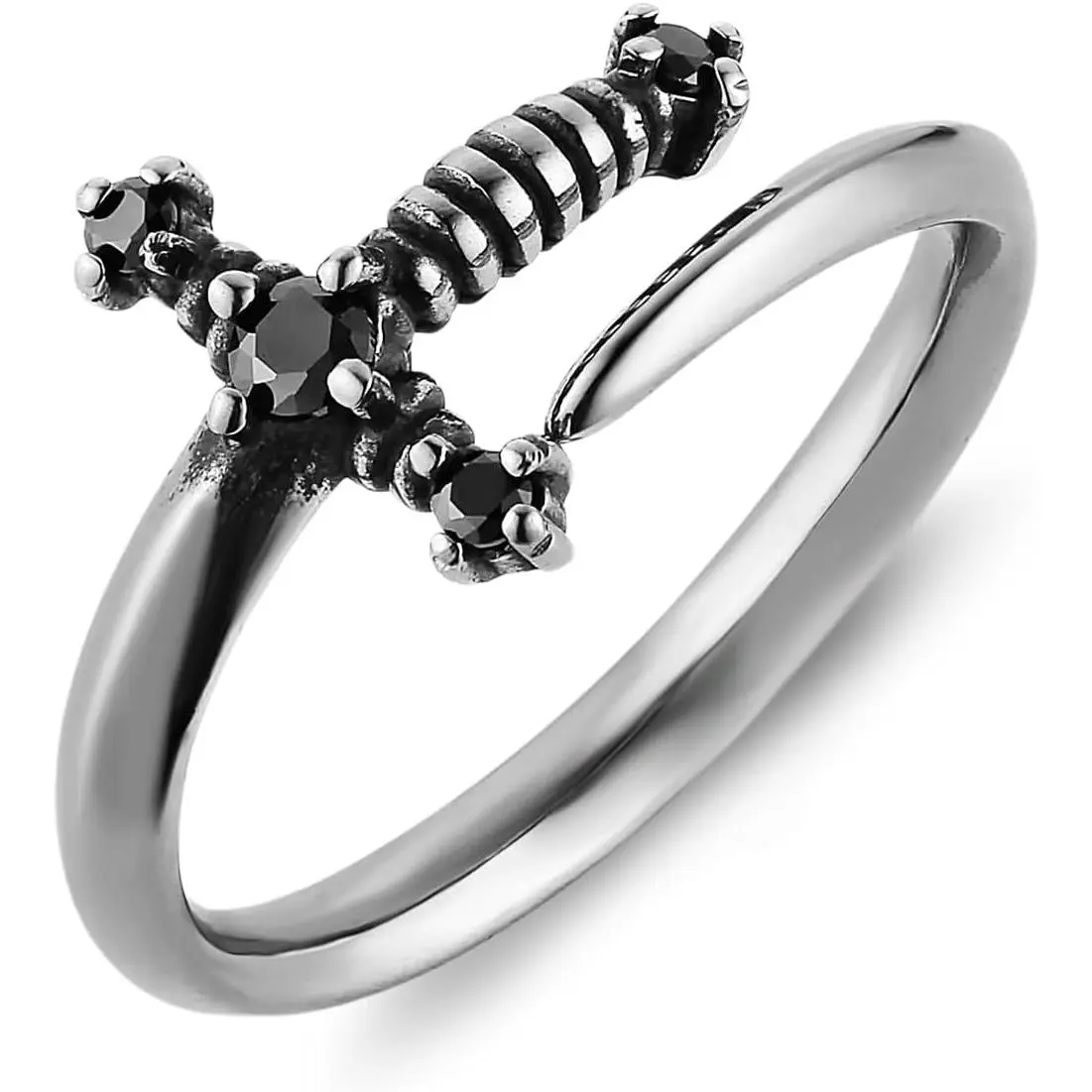 Sword Ring for Men Women Stainless Steel Retro Gothic Punk Knight Dagger Rings