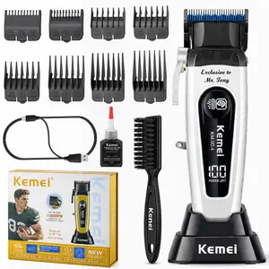 Kemei Km-90-4 Professional Men's electric hair clipper, precision hair clipper,Wireless High-Speed Brushless Motor, Beard Trimmer for Men, 10w Power, Grooming Kit ,Gifts for Men, Cordless Hair Trimmer, Cordless Rechargeable Clippers, Cordless Hair Cutting