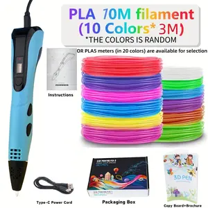 Luxury 3D Printing Pen Set, 20 Colors Pla Filament, Type-C Powered, Creative Drawing Tool, Ideal Gift for Christmas and Birthday
