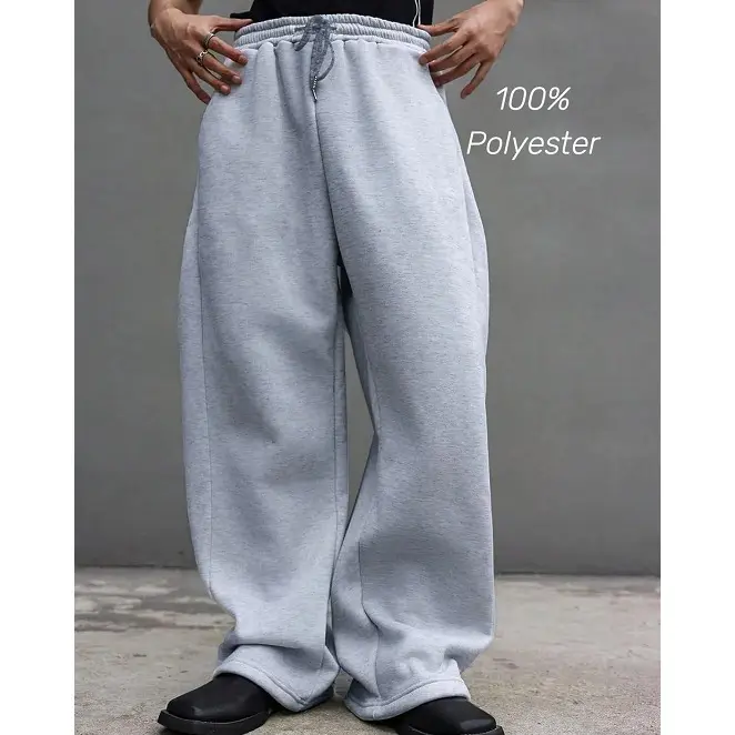 【100% Polyester Fabric】DealsForYouDays Drawstring Waist Spring Straight Wide Leg Baggy Pants Workout Athletic Sweatpants with Pocket