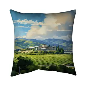 Begin Home Decor 5543-1616-LA208 16 x 16 in. Peaceful Day Landscapes Contemporary Trees Pillow - Home Decor