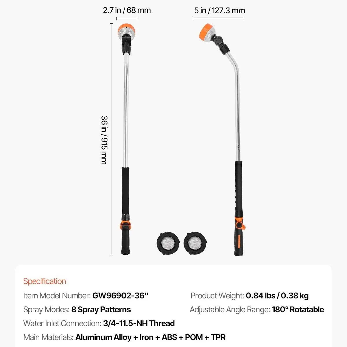 36-Inch【with 8 Spray Patterns】