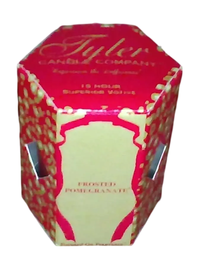 Tyler Candle Company Frosted Pomegranate Luxury Paraffin Wax Votive Candle - With Tyler Matches, Fragrance Aroma Household Home Decor Freshener, Ideal Gift Option