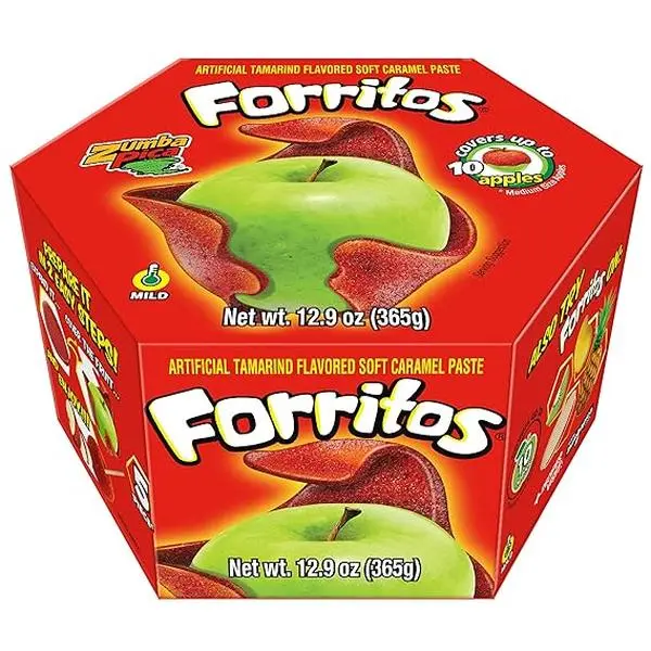 Zumba Pica Forritos Tamarind Flavor Soft Caramel Paste for Apples 5 Count Mexican Candy 12.9 oz Artificial Tamarindo Flavored Caramel Apple Wraps