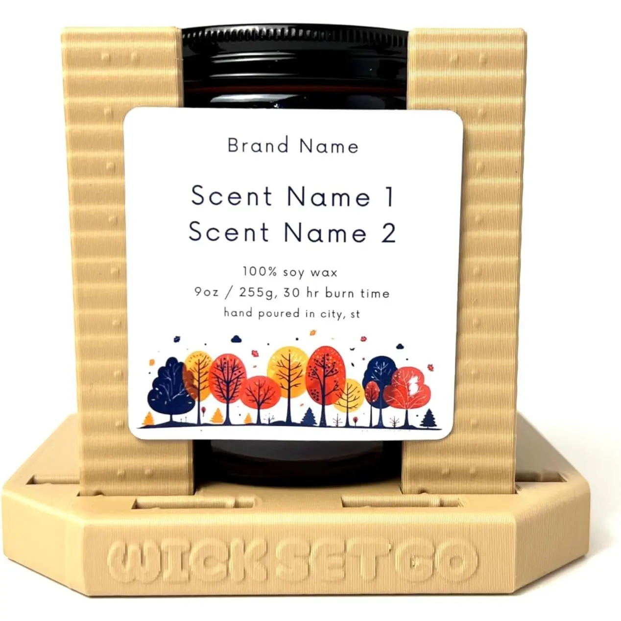 Sticker Label Application Installation Tool for Jars, Containers, Bottles, Adjustable Height Width Aligner for Drink  Candle Labels