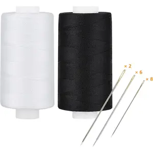 All Purpose Polyester Thread 400 Yards Each (1 White 1 Black)