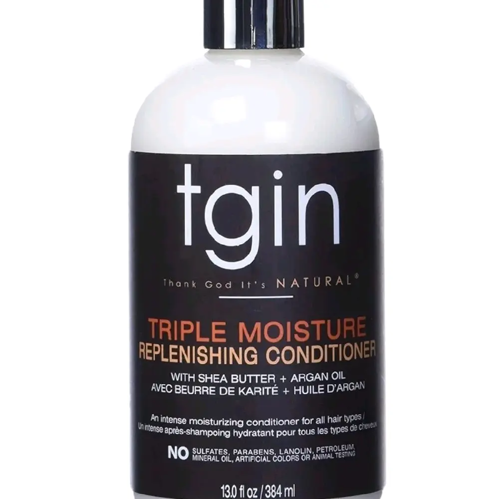 tgin Triple Moisture Replenishing Conditioner for Natural Hair - Dry, Curly, and Hair-Stable with Shea Butter, Argan Oil & Hydrating Formula