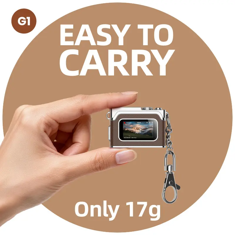Portable Retro Compact Vlogging Camera - 1080P Wearable Mini Camcorder, 0.96" IPS Screen, 50 Min Rec, 4 Filters, LED Fill Light, 17.5g Lightweight for Teens & Content Creators