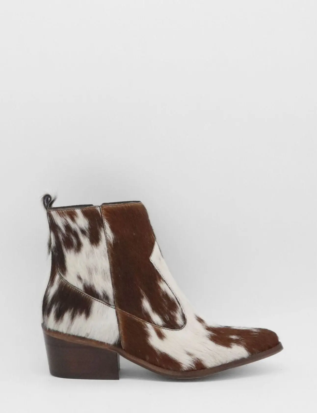 Stivali Nomad western cowboy booties in white cowhide leather
