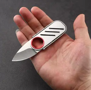 Ring Push Knife with Bottle Opener Keychain, Stainless Steel Mini EDC Ring Knife, Portable Outdoor Utility Tool for Camping, Hiking & Everyday Carry