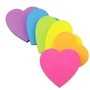 Heart Shaped Sticky Note, Sticky Notes Set, 6 Counts Colorful Creative Note Pad, 30 Pages Each for Easy Organization, Office Stationery & Supplies, Home Office