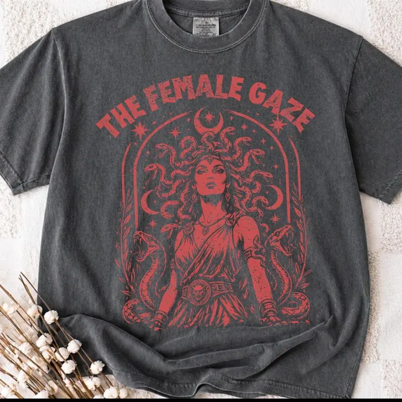 Comfort Colors Vintage Medusa Feminist Tee, Retro Pop Art Empowerment Shirt, Greek Mythology Patriarchy Rebel Gift for Her