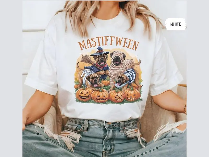 Funny English Mastiff shirt, Halloween shirt, Pumpkin shirt, Mastiff Tee, Mastiff Mom English Mastiff Lover shirt, Mastiff gift