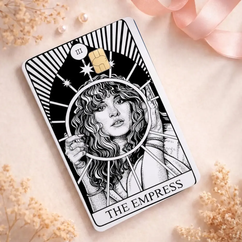 Queen of Rock Stevie Nicks Credit Card Decal Sticker, Fleetwood Mac Premium Matte Vinyl Card Skin Cover, Vintage Witchy Bohemian Gift for Music Lover