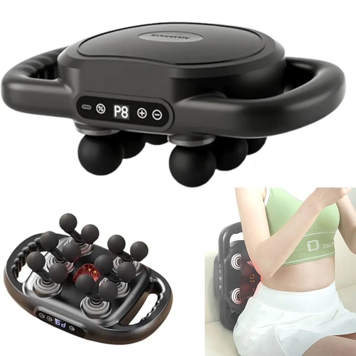 Professional Deep Tissue Massage Gun - 12 Heads, 9 Modes Electric Body Care Machine for Low Back & Shoulder Pain Relief, Muscle Relaxation, Full Body Use, Adults' Father's Day Gift, Adjustable Settings