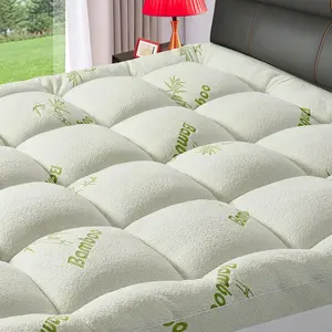 TIKTOK Shop  Premium Viscose Made from Bamboo Queen Size Mattress Topper for Back Pain, 1200 GSM Quilted Fitted Extra Thick Mattress Pad,Pillow Top Mattress Cover with Deep Pocket Up to 21 Inches