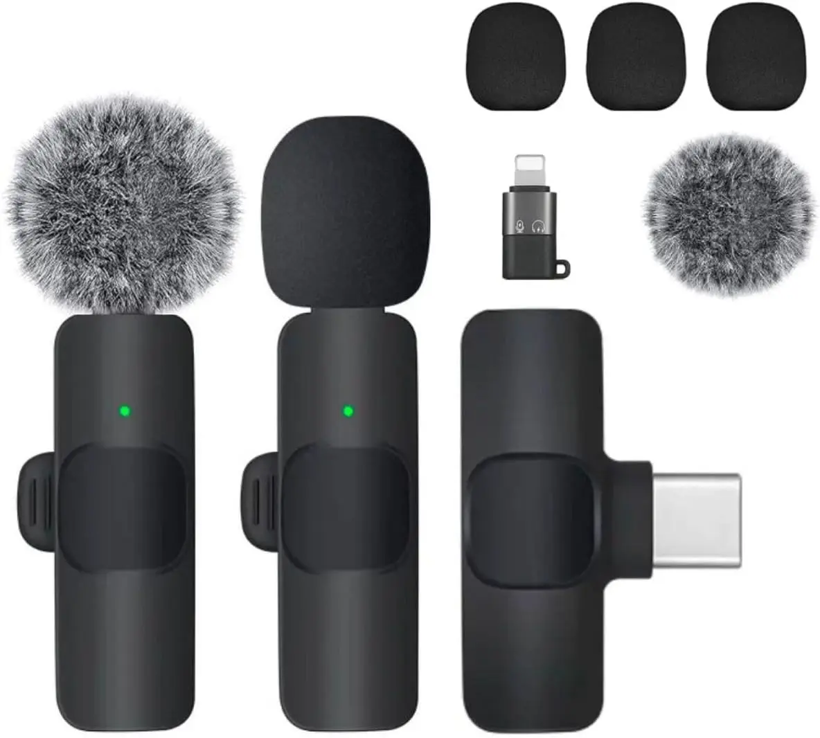 Professional Lavalier Microphone (2-Pack, Newest Model) - Rechargeable Plug-and-Receiver Design for Smartphone, Android, iPad, Laptop - Ideal for Interview, Live Streams, Podcast