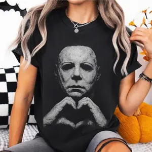 Michael Myers Heart Shirt, Horror Movie Tee, Halloween Gift, Slashers Tshirt, Retro Graphic, Spooky Season, Unisex Tshirt