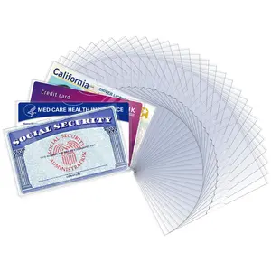 10/16/32 Pack Social Security Card Protector Sleeves, Ultra Clear & Durable 31Mil Waterproof SSN/New Medicare/Credit Card Holder, Soft ID/Debit/Credit/Business Card Holder