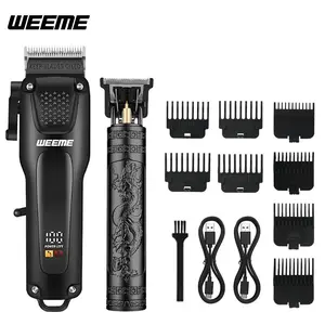 2 in 1 Men's Grooming Kit, Electric Razor & T-shape Trimmer with 8 Hair Combs & Precision Clippers, Professional Hair Trimmer for Men, USB Rechargeable Clipper