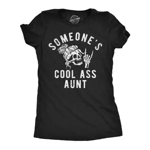 Womens Funny T Shirts Someones Cool Ass Aunt Sarcastic Graphic Novelty Tee for Ladies Funny Womens T Shirts Cute Vintage Fashion Casual Ladies T-Shirt Gift Sarcastic Tops for Women Funny Aunt Top Women's Black -