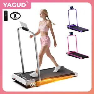 YAGUD Upgraded Folding Walking Pad Treadmill with Incline, 265lbs Weight Capacity, Low-Noise Motor, Wide Belt, Dual Shock Absorption, Remote Control & Wheels, Free Resistance Bands Included