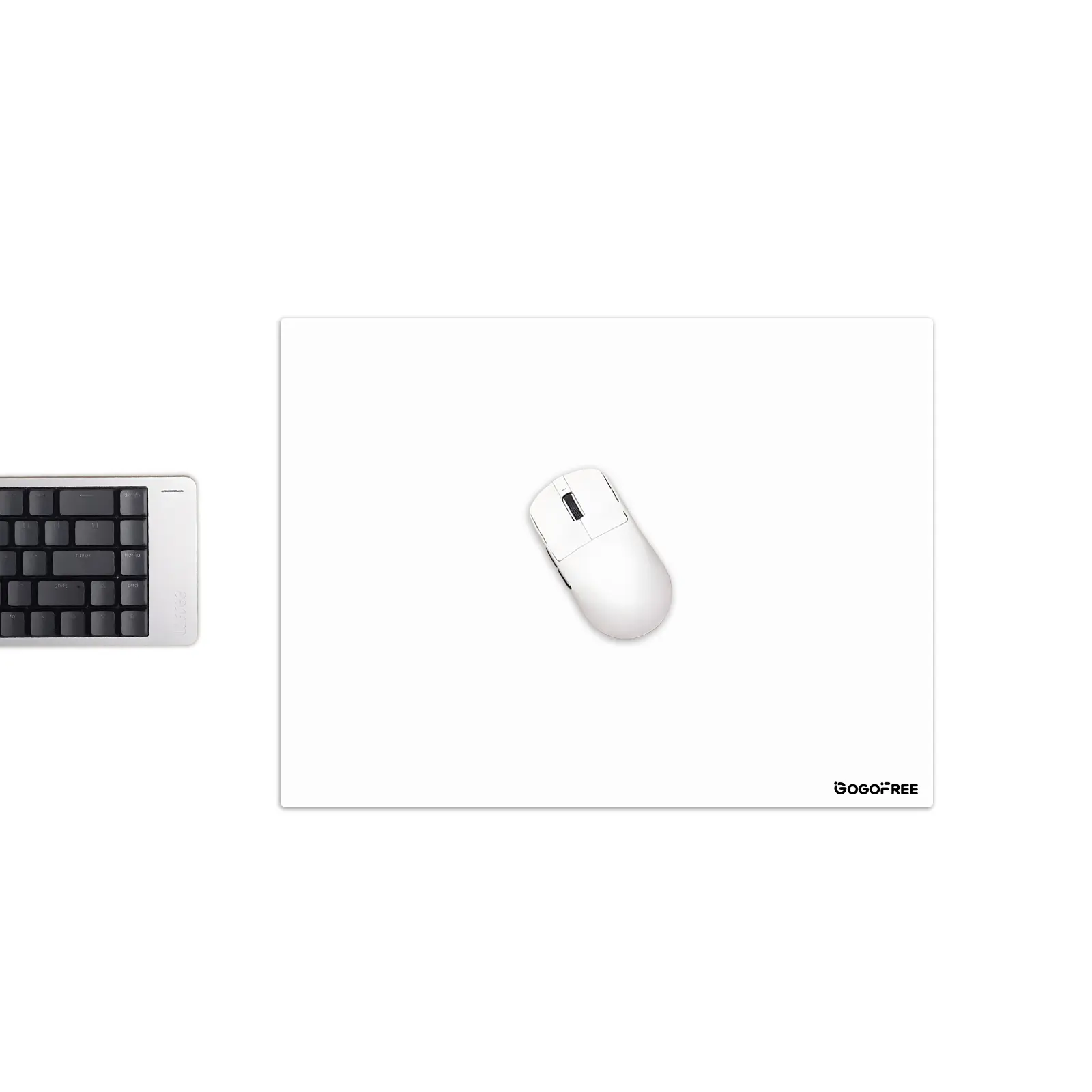 GOGOFREE Glass Mousepad - 30*40cm Black/White Hard Surface Pad, Ultra Smooth, Fast Precision Control, Scratch-Resistant, Waterproof, Easy-to-Clean, Large Anti-Slip Frosted Desk Pad for Gamers & Everyday Use