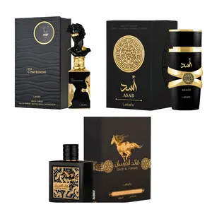 Lattafa Fragrance Trio: Asad, His Confession & Qaed Al Fursan - 3x100ml Eau de Parfum Set for Men