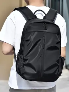 Stylish Waterproof Navy Blue Minimalist Backpack Durable Nylon Material Spacious Laptop Bag for Office College Daily Use