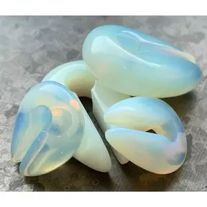 Pair of Stunning Opalite Keyhole Hanger Ear Weight Tunnels/Plugs - Gauge 0g (8mm) thru 5/16 (16mm)