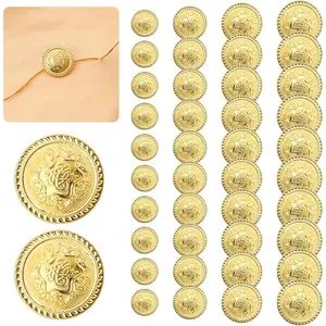 40 count Metal Button Set  Blazer Buttons Sewing Women's  Brass Emblem Shank Buttons Men's Suits Jeans Jacket  Coat