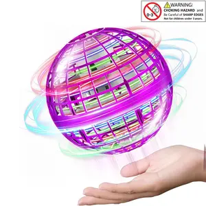 Smart Multifunction Inductive Floating Flying Orb Ball Toy with Neon LED Light Remote Control, Ufo Rotating Gyroscope, Interactive Gift for Adults and Kids