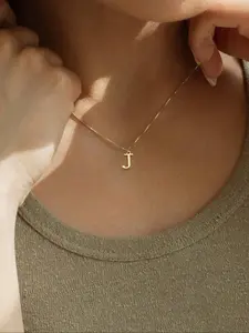 Women's Initial A-Z Necklace, Initial Letter Necklace, Stainless Steel Pendant Jewelry Gift, Personalized Elegant Accessory for Her, Perfect for All Occasions