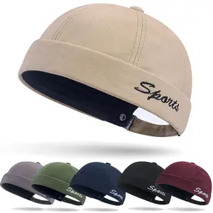 Vintage Landlord Hat Hiphop Melon Skin Cap Brimless Caps