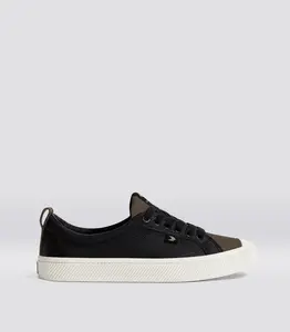 OCA Pebbled Leather Black Suede Dark Khaki