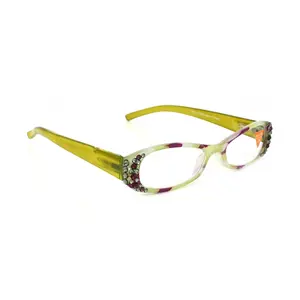 Dashing Stripes, (Bling) Women Reading Glasses W (Amethyst, Black Diamond)   (Lime Green, purple) Oval. NY Fifth Avenue