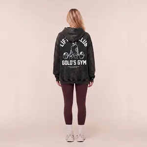 Lifting Club Gold's Gym Oversize Washed Hoodie For Her, Gym Apparel, Workout Wear, Training Women's Top, For Her, Gym Women's Outfit