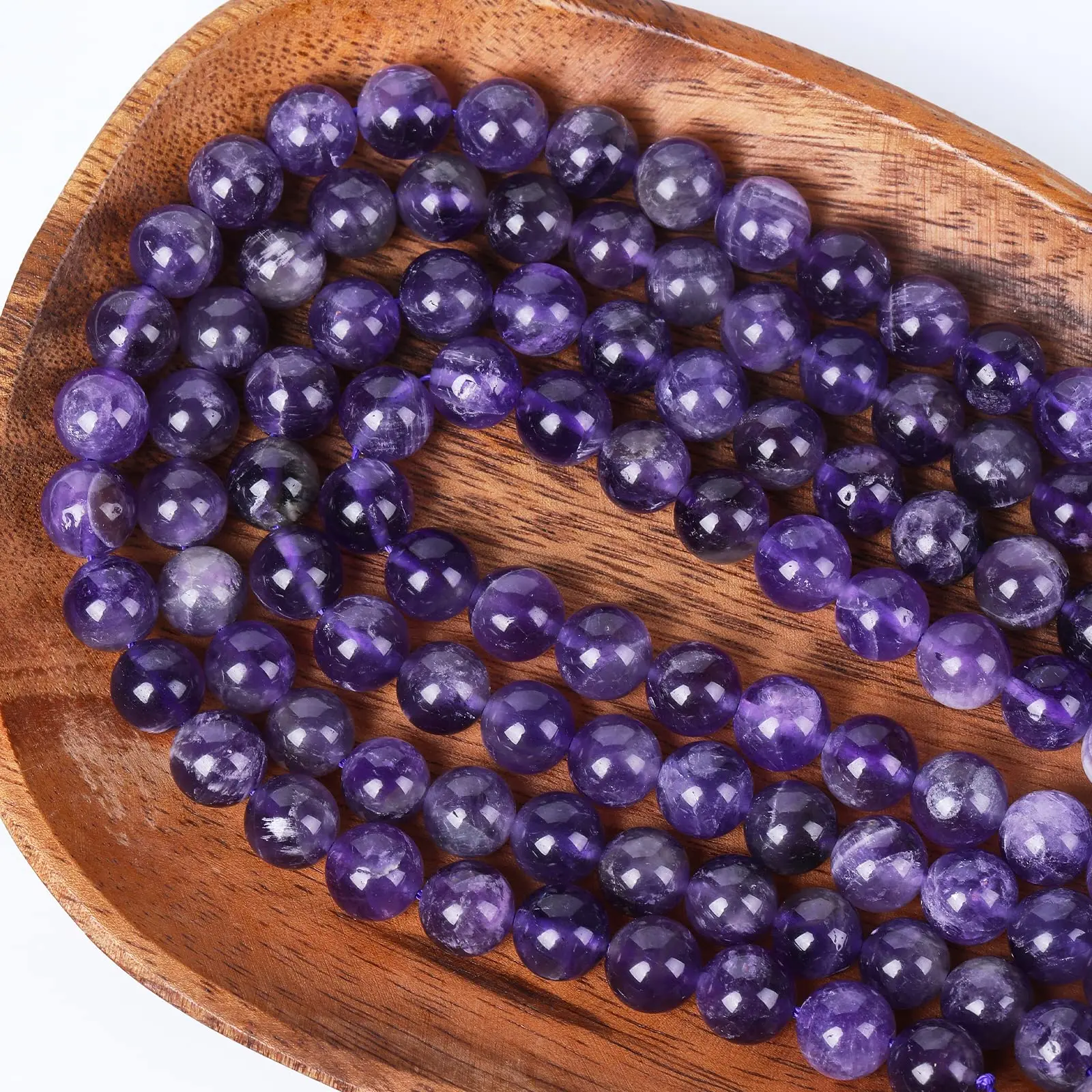 108pcs 6/8/10mm Natural Amethyst Beads Round Gemstone Beads Loose Beads for Jewelry Making