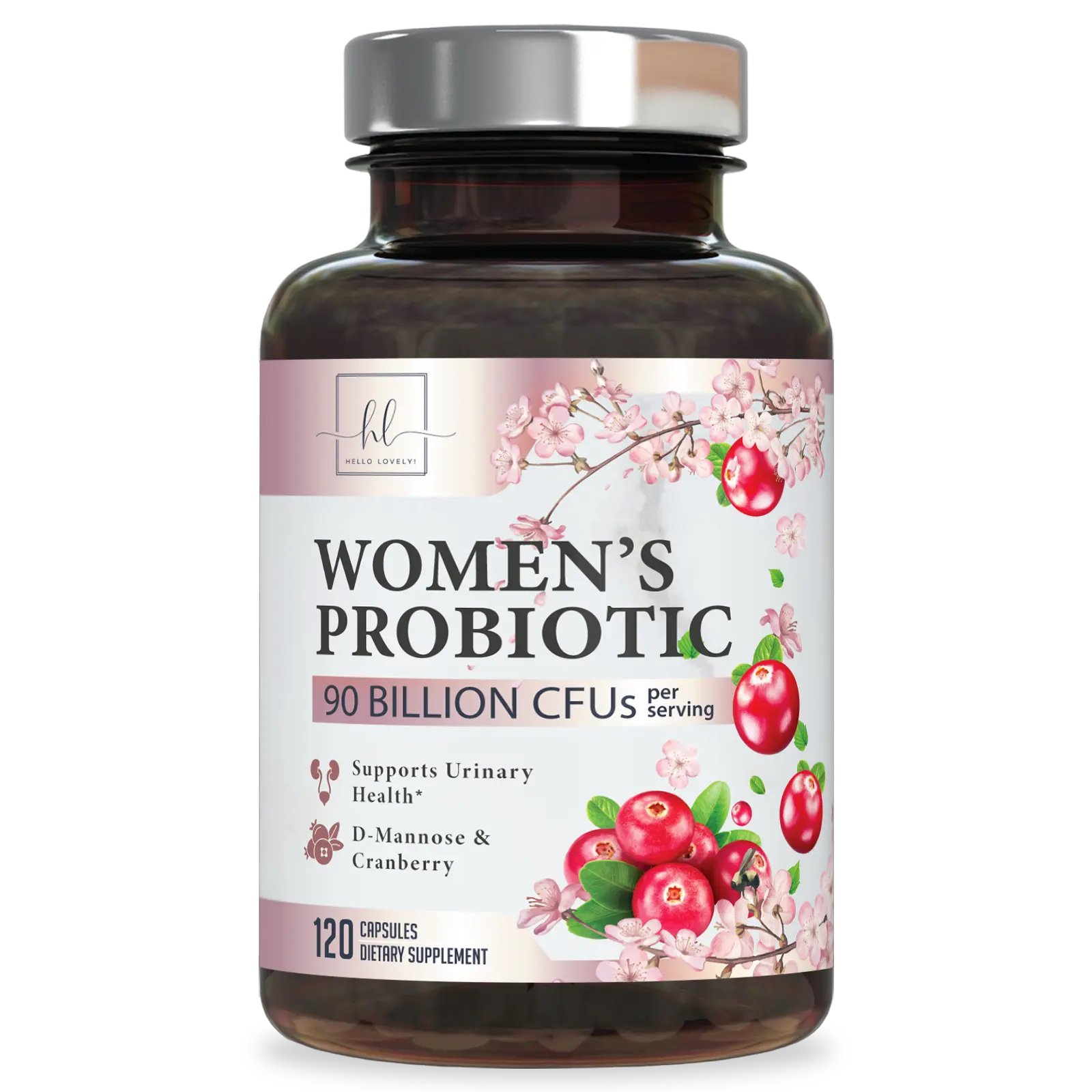 Probiotics for Women Digestive Health Support - 90 Billion CFU Women's Probiotic, 16 Strains, Cranberry, Vaginal Probiotic with Prebiotics, PH, Immune, Urinary, & Feminine Health Support, 120 Capsules