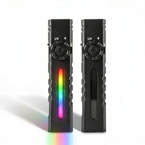 4-in-1 Flat EDC Flashlight 2200 Lumens, Rechargeable Tactical Flashlight with 365nm UV, Green Laser & Magnetic RGB Work Light, Mini Pocket Clip Torch for Pet Stains, Mechanics, Camping