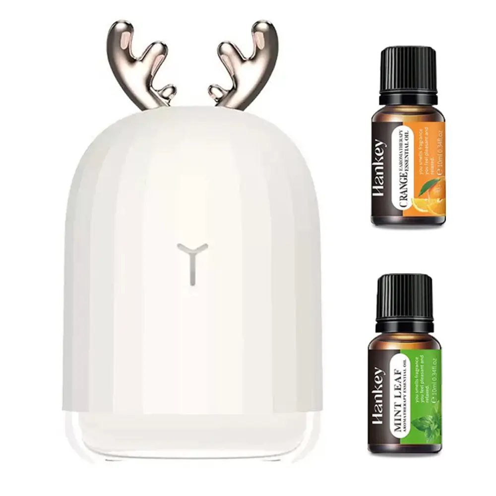 Portable usb power supply humidifier  adjustable  color LED 7-color night lights effect automatic shutdown ultra quiet remote operation aromatherapy essential oil fragrance Mini Scent diffuser fog  colorful air purifier anxiety relief Ultrasonic mist mode