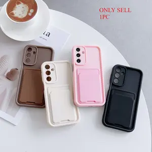 Suitable for Samsung series S26/S26Plus/S26U/S20/S20FE/S20U/S21/S21PLUS/S22/S22U/S23/S23U/S23PLUS/S24/S24U/S25/S25U/ Fashionable and minimalist card holder with card slot and anti drop phone case, supporting storage of cards and photos